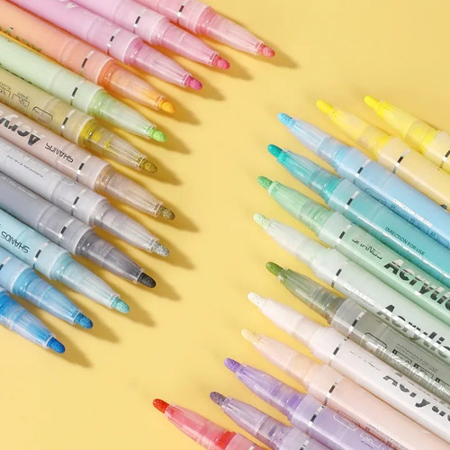 12pz Plumones Acrílicos Ideales Para Dibujo Colores Mixtos