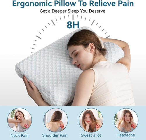 Hom&cosy Almohada De Espuma Viscoelástica, Almohada Ortopédi