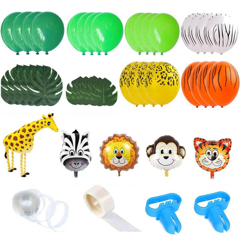 Kit De Guirnalda De Globos Temáticos De Selva Zoológico