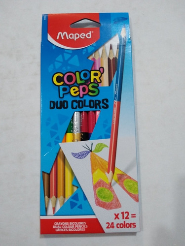 Lápices De Colores Maped Colorpeps Dúo Colors X12=24 Colores