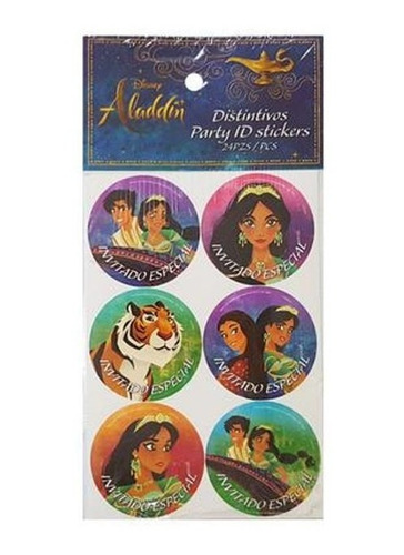 48 Distintivos Aladino Aladdin Jazmine Fiesta Calcomanias Gm