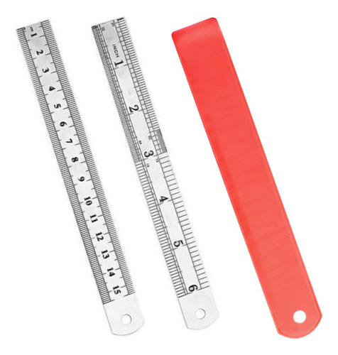 Regla De Acero Sistema Métricos , Mxfrx-003, 3pzas, 15cm, Do Color Gris