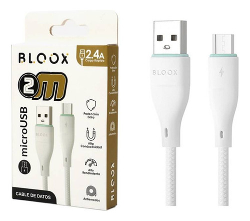 Cable Usb A A Micro Usb Bloox 2m Dimm Color Blanco