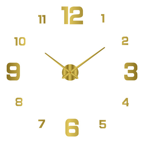 Reloj De Pared Acrílico Creative Diy Linous, Dorado, Tamaño