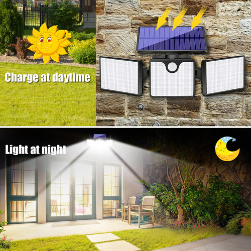 N Luminária De Parede Com Sensor E Energia Solar Para
