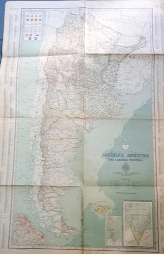 Mapa Republica Argentina Red Vial Aca 1*68 Cm