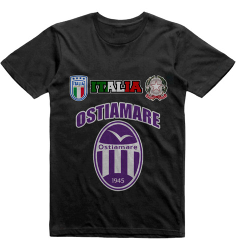 Remera Infantil Negra Ostiamare Lido Calcio Italia