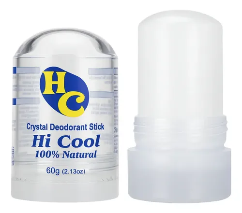 Desodorante Pedra Sal Hi Cool Cristal Vegano, Crystal Deo Stick Sem Cheiro - Natural Sem Fragrância 60g Sem Alumínio Antiodor