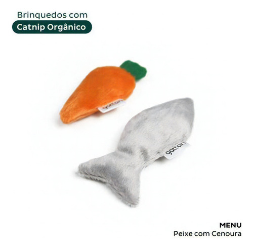 Gatton Brinquedo Catfood Catnip Orgânico Para Gato Cenoura/peixe