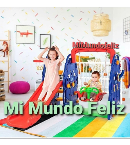 Imagen 1 de 3 de Juegos Con Columpios Resbaladera Tobogan Basquet Niño Bebe