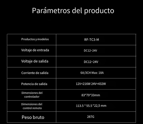 Controlador De Luz De Tira Controlador Led De 30 A 50 M De