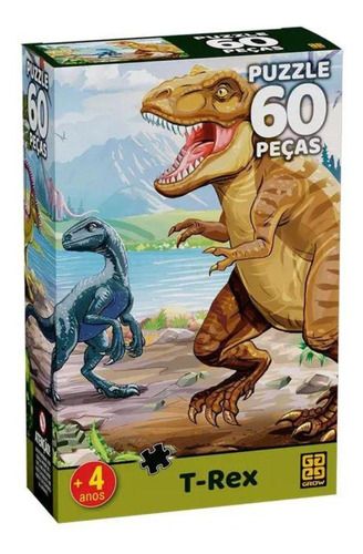 Puzzle Quebra Cabeça Infantil T-rex C/ 60 Peças 04430 Grow