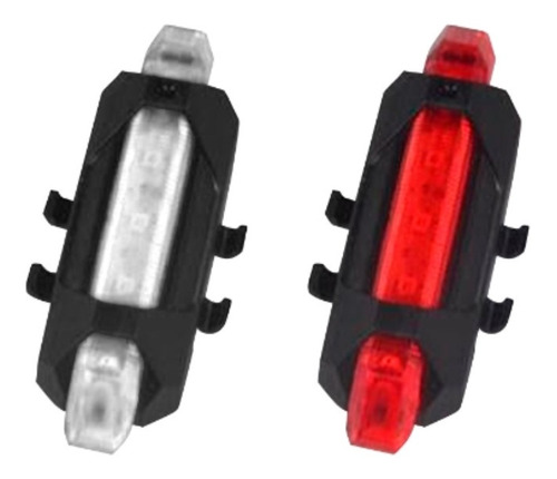 Juego De Luces Recargable Para Bicicleta Roja Y Blanca Led