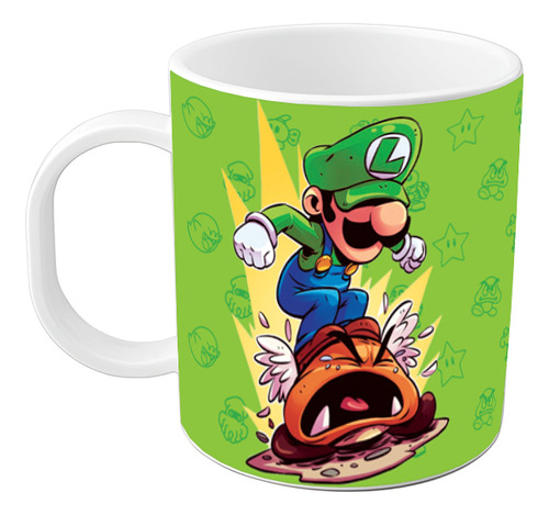Taza Super Mario Bros Luigi Videojuego Gamer Plastico