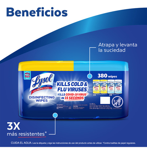 Lysol® Toallitas Desinfectantes Con Aroma, 4pk De 95 Pz C/u