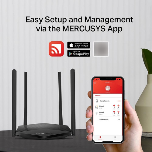 Router Dual Band Ax1500 Wifi 6 Mercusys Mr60x