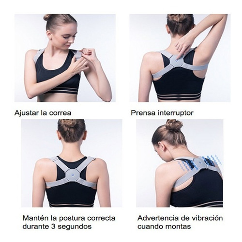 Imagen 4 de 7 de Corrector Postura Ajustable Sensor Inteligente Niños/adultos