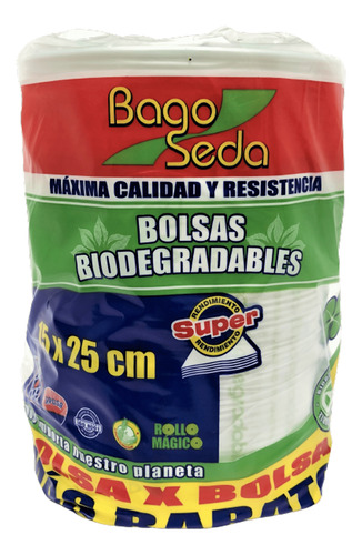 Bolsa Biodegradable 15x25cm Bagoseda En Rollo (12 Rollos)