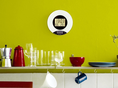 Balança De Cozinha Touch Screen Com Relógio Termo-higrômetro Cor Bran