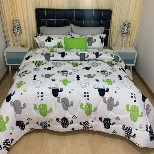Imagen 6 de 6 de Plumón Doble Estampado Captus + Fundas