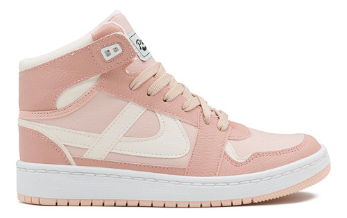 Tenis Para Mujer Bota Panam® Casual Urbano Blanco Rosa 22-26