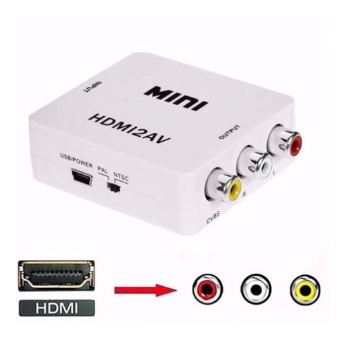 Imagen 2 de 2 de Adaptador Conversor Hdmi A Rca Adaptador Tv Play Convertidor