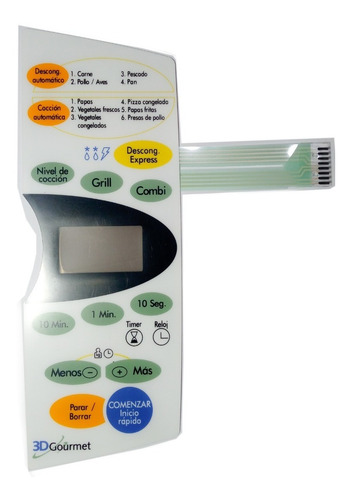 Imagen 2 de 4 de Frente Membrana Teclado Microondas Bgh Quick Chef 24960 3424