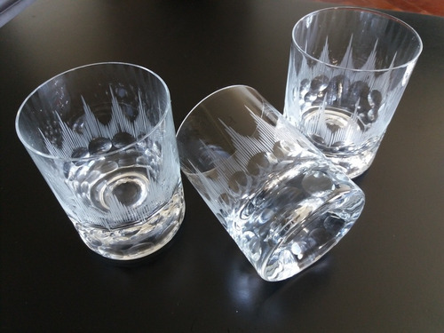 Seis Vasos De Whisky. De Cristal Tallado. Pesados.