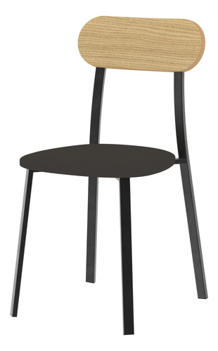 Mesa Rectanulgar 140 Cm Con 6 Sillas Modernas De Caño Negro Negro 6