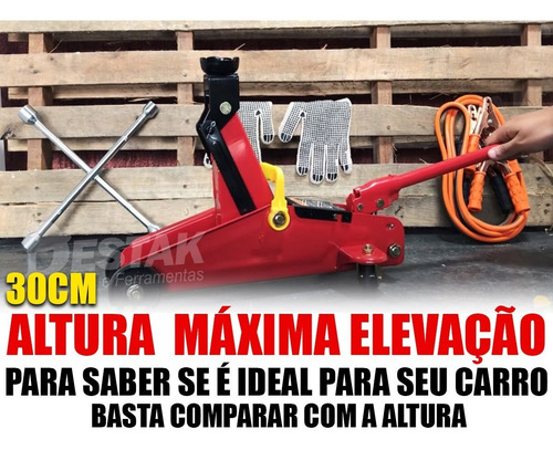 Imagem 2 de 9 de Macaco Jacarézinho Hidraulico 2t C/maleta Ferramentas Estepe