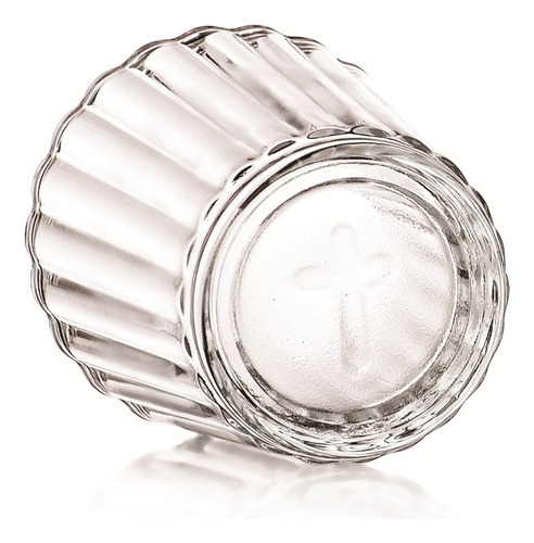12 Vasos Mezcaleros De Vidrio Con Cruz O Vaso Veladora Cristal