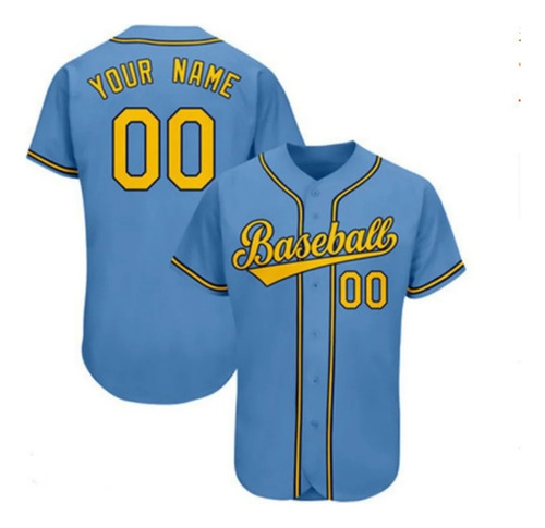 Camiseta De Béisbol Del Equipo Azul Personalizada
