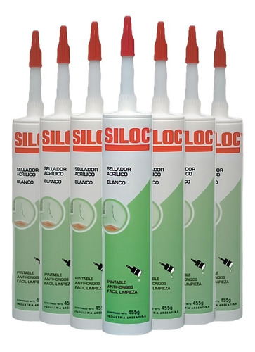 Sellador Acrilico Blanco Siloc Pintable Antihongos Caja 12un