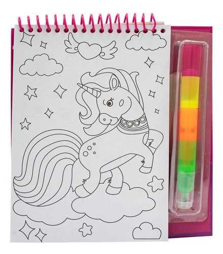 Livrinho 4 Em 1: Unicórnios: Kit De Colorir Com Adesivos, De Koral Books., Vol. 1. Editorial Happy Books, Capa Mole, Edição 1 Em Português, 2024