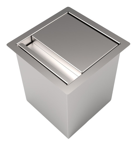 Imagem 2 de 5 de Lixeira Inox 4 L Para Bancada Calha Úmida Saro