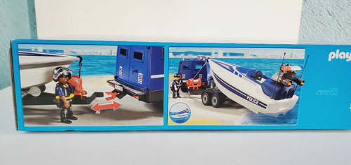 Playmobil 5187 Carro Policía Con Remolque Y Lancha Swat (Usado)