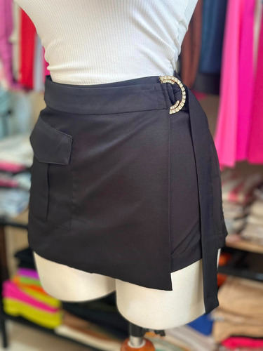 Short Falda Corto Mujer Tiro Alto Cómodo