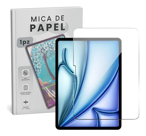 Mr. Gadgets Mica Protector Pantalla Para iPad Pro 13 Pulgadas M4 2024, iPad Air 13 Pulgadas M2 M3 Efecto Textura Papel Mate Anti Reflejo Paper Like