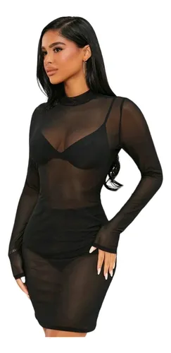 Vestido transparente corto hotsell