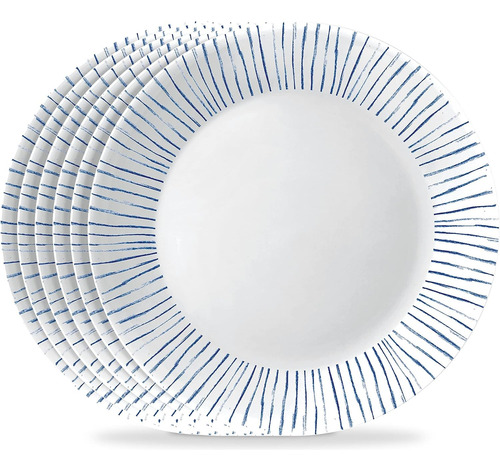Set Platos Vidrio 6 Pcs Redonda Llano 10.25 Cm