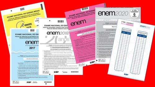 Imagem 1 de 1 de Kit Em Pdf Com Cadernos Do Enem De 2016 A 2020 + Gabaritos
