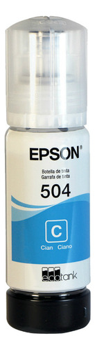 Cartucho De Tinta Epson T504220 Color Cian De 70 Ml