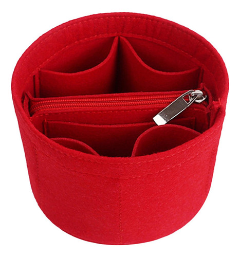Bolso Cubo Forro De Fieltro Con Compartimentos Estuche Rojo