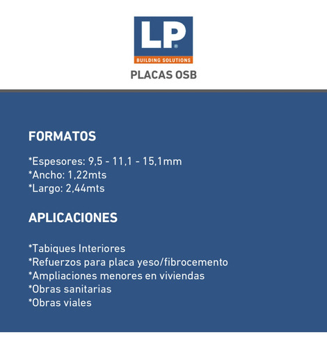 Placa Osb 18,3 Mm Fenolico 1,22 X 2,44 Mts Madera
