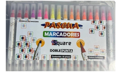 Marcadores Square Doble Punta 48 Piezas Pascua