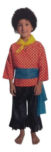 Disfraz Negrito Candombero Patrios Niños Rojo 1