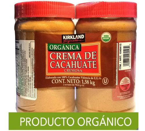 Crema De Cacahuate Orgánica Kirkland 2 De 793.8g Come Sano