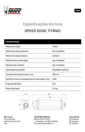 Escapamento Mivv Speed Edge - Bmw R 1200gs R1200 Gs / 13-19