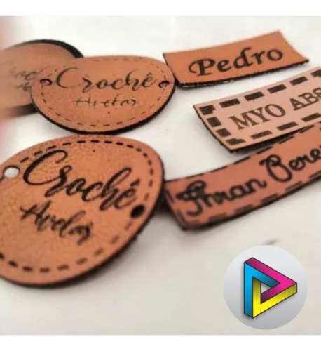 Etiquetas Personalizadas De Cuero 3x3cm 25 Unid.