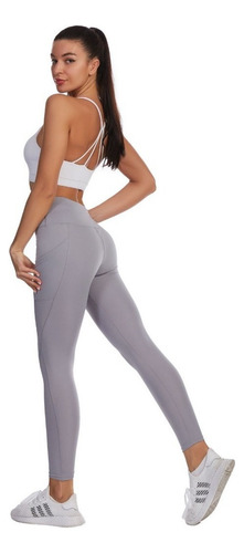 Leggins Deportivos Dama De Licra Con Bolsa Celular Gym